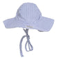 Flap Happy Baby Girls' Upf 50+ Floppy Hat, Chambray Stripe Seersucker, Small