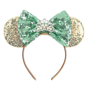 Seamoy Tiana Minnie Ears Headband, Rose Gold Mouse Ears, Park Ears Princess, Sparkle Silver Blue Classic Red Gold Mouse Ears Hea