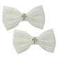 Nihao Baby White Cotton Lace Bows with Cross Christening Communion Baptism Hair Bows for Little Girls