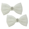 Nihao Baby White Cotton Lace Bows with Cross Christening Communion Baptism Hair Bows for Little Girls