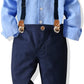 Salnier Toddler Dress Suit Baby Boys Clothes Sets Bowtie Shirts + Suspenders Pants 3Pcs Gentleman Outfits Suits 6 Month - 6 Year