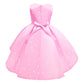 Nssmwttc Girl Party Dress Princess Teenages 7T Kids Christmas Sunday Halloween Baptism Christening Tea Dresses (Pink,140)