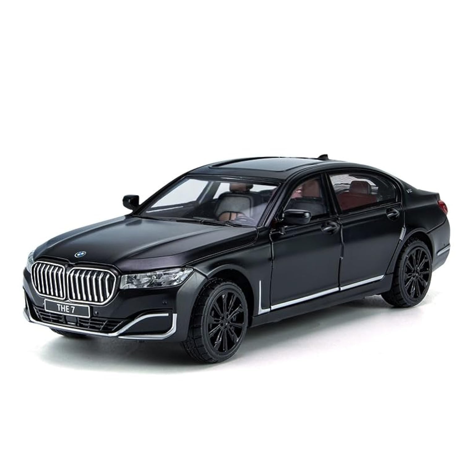 BDTCTK 1/24 Compatible for 760 Model Car, Zinc Alloy Pull Back Toy car with Sound and Light for Kids Boy Girl Gift(Black)
