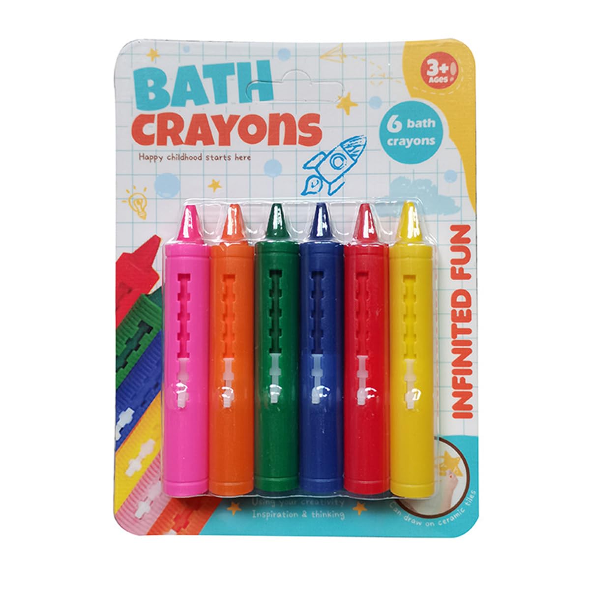 Cosaway Bath Crayons Toddler Bath Toys, 6Packs