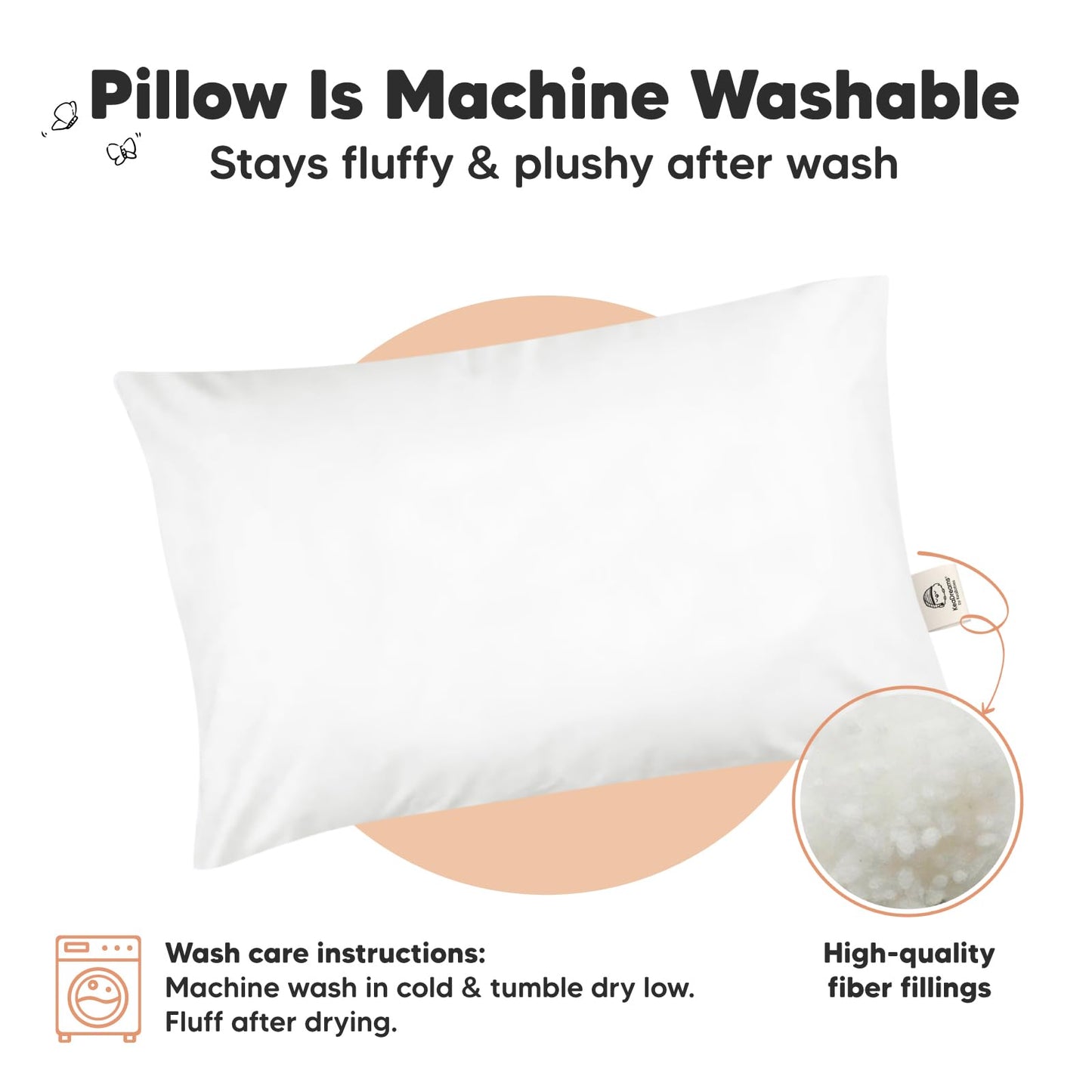 Keababies Toddler Pillow - Soft Organic Cotton Toddler Pillows For Sleeping - 13X18 Small Pillow For Kids - Kids Pillows For Sle