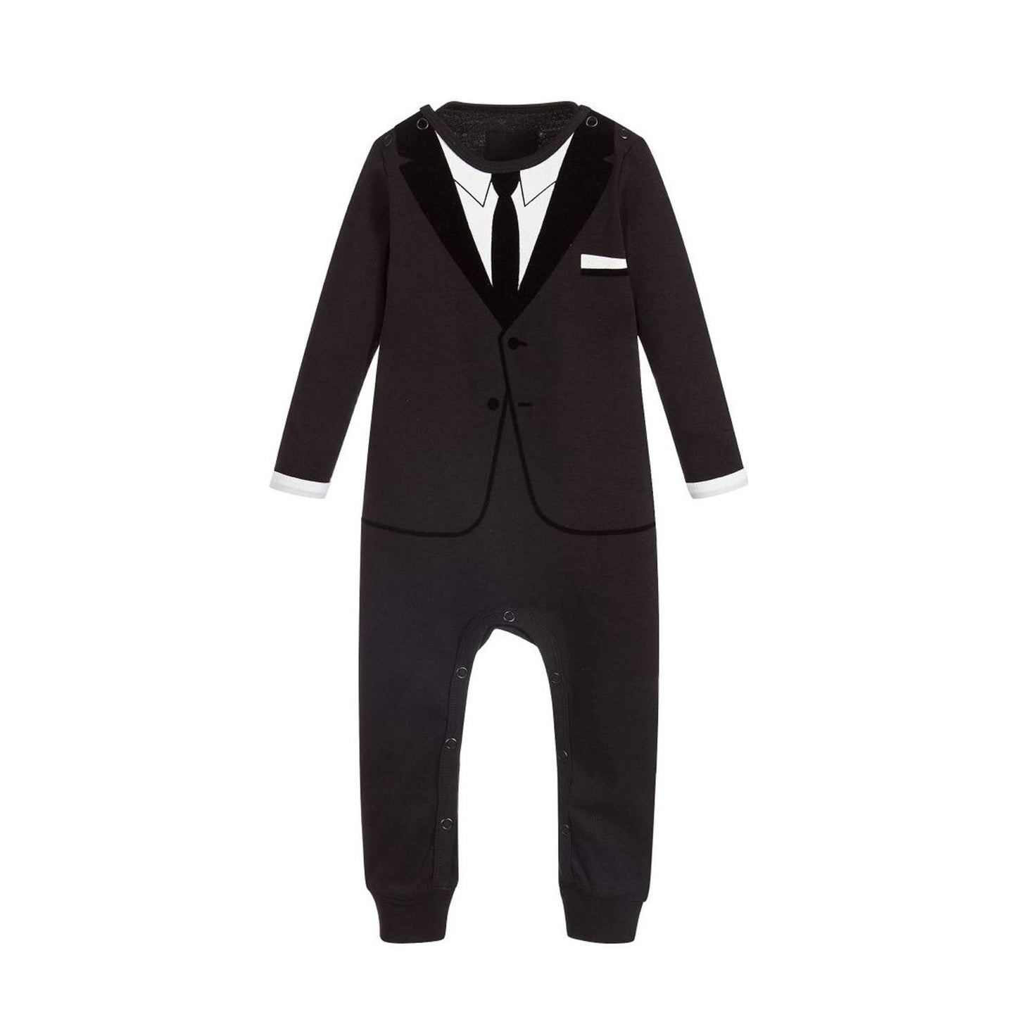 The Tiny Universe Baby Boy Onesie Dress Suit & Tie - Baby Romper, Formal Body Suit, Jumpsuit Gentleman Outfit - Original Swedish