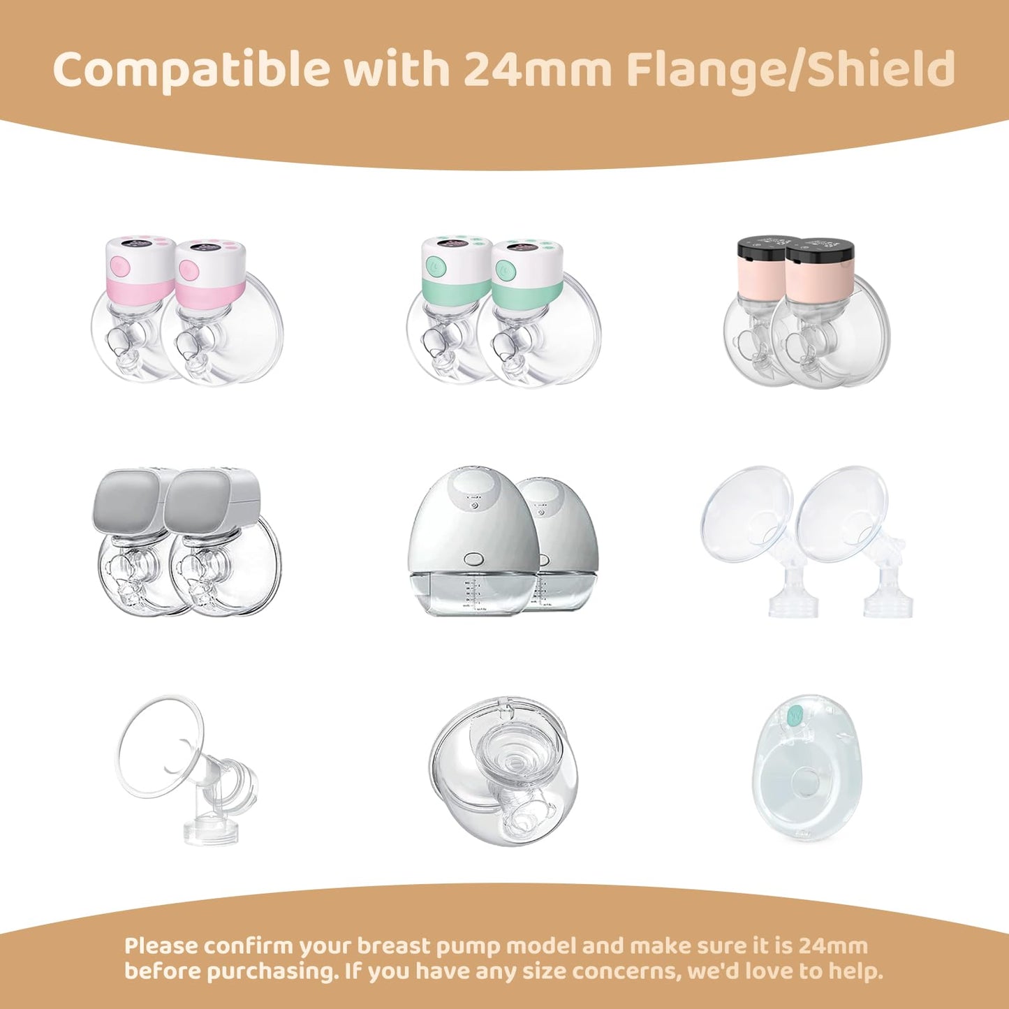 Suniceme Flange Inserts 17Mm Compatible With Medela/Spectra/Tsrete/Elvie/Momcozy/Bellababy Breast Pump 24Mm Shields/Flanges, Red