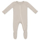 Oat Footie For Baby - 95% Viscose From Bamboo, 5% Spandex - Soft Newborn Sleepwear, Baby Pajamas, Unisex Baby Clothes, Zipper Ro