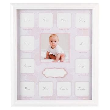 VOSAREA Baby First Year Picture Frame 12 Months Baby Keepsake Frame Growth Record Photo Frame for Baby Shower New Mom and Nurser