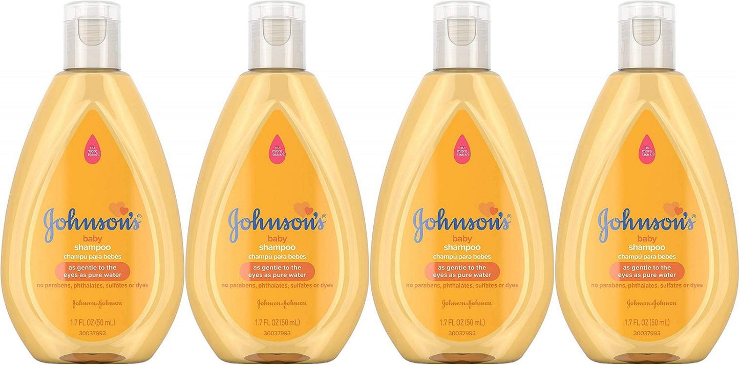 Johnson'S Baby Shampoo, Travel Size, 1.7 Ounce (Pack Of 4)