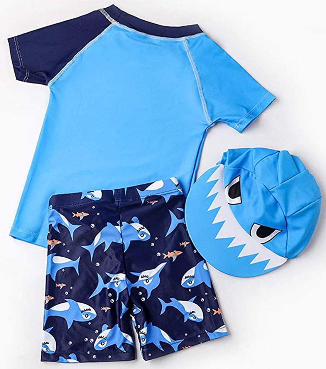 Baopteil Baby Boys Two Pieces Swimsuit Sets Toddler Bathing Suit Rash Guards Sunsuit Swimwear With Hat Upf 50+(Mechanical Shark,