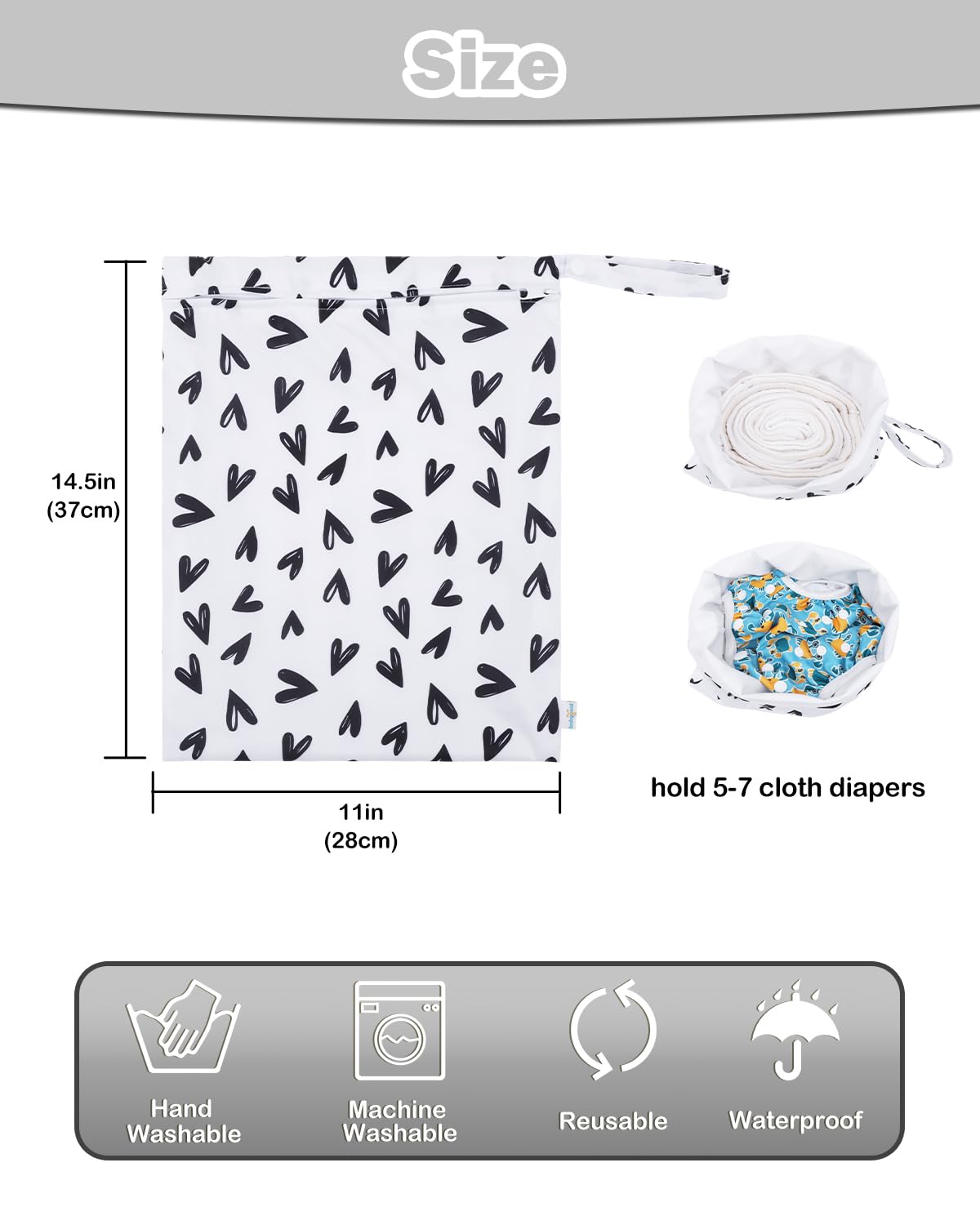 babygoal Waterproof Wet Dry Bag for Swimsuits,Travel, Food Storage, Stroller, Daycare, Baby Diapers, Yoga, Beach, Pool, Wet Clot