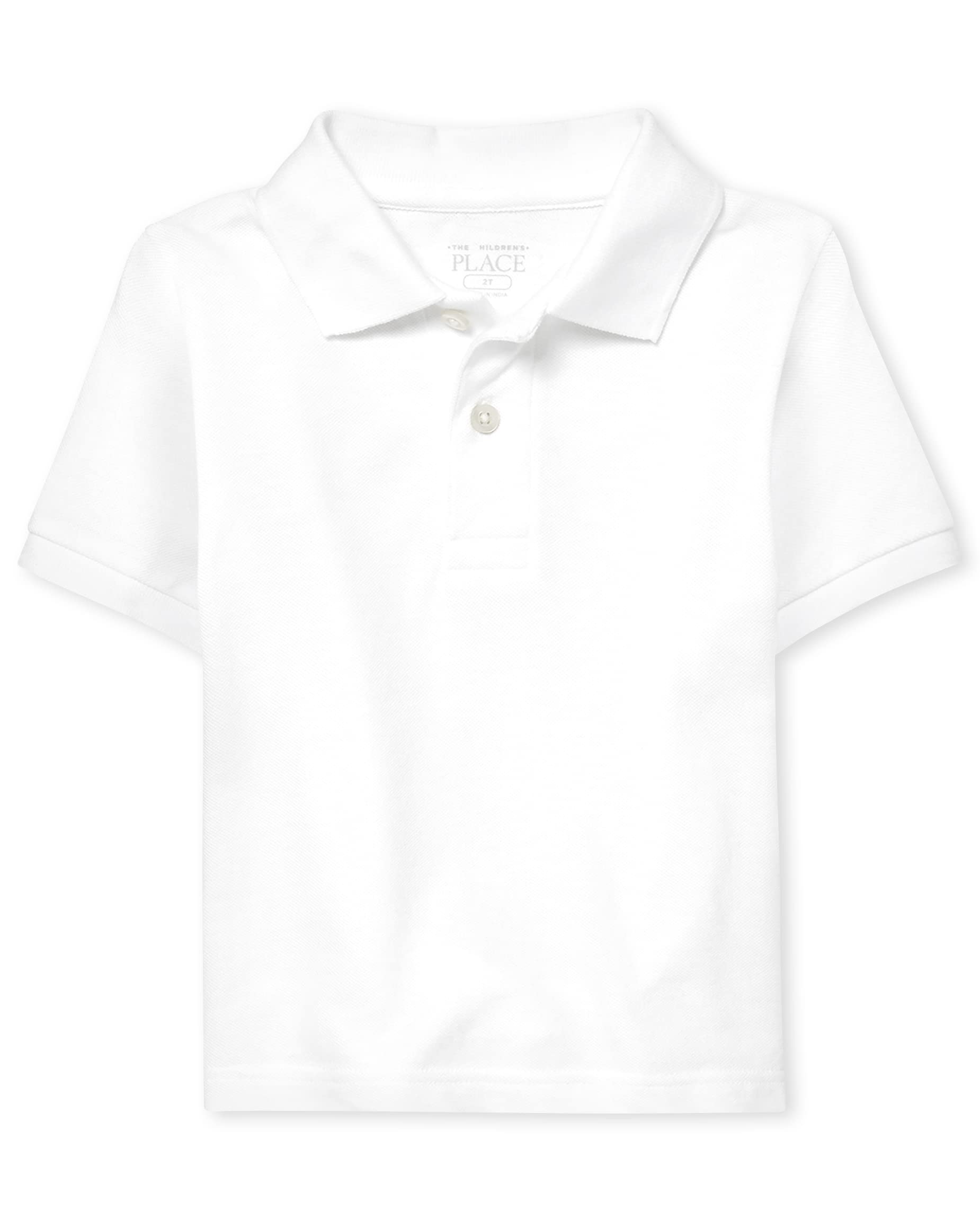 The Childrens Place Baby Boys and Toddler Boys Short Sleeve Pique Polo, White, 4T