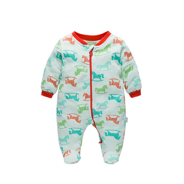Ddy Baby Cute Bodysuit Infant One Piece Trojan Horse Pattern Romper Outerwear Toddler Jacket 12-18 Months