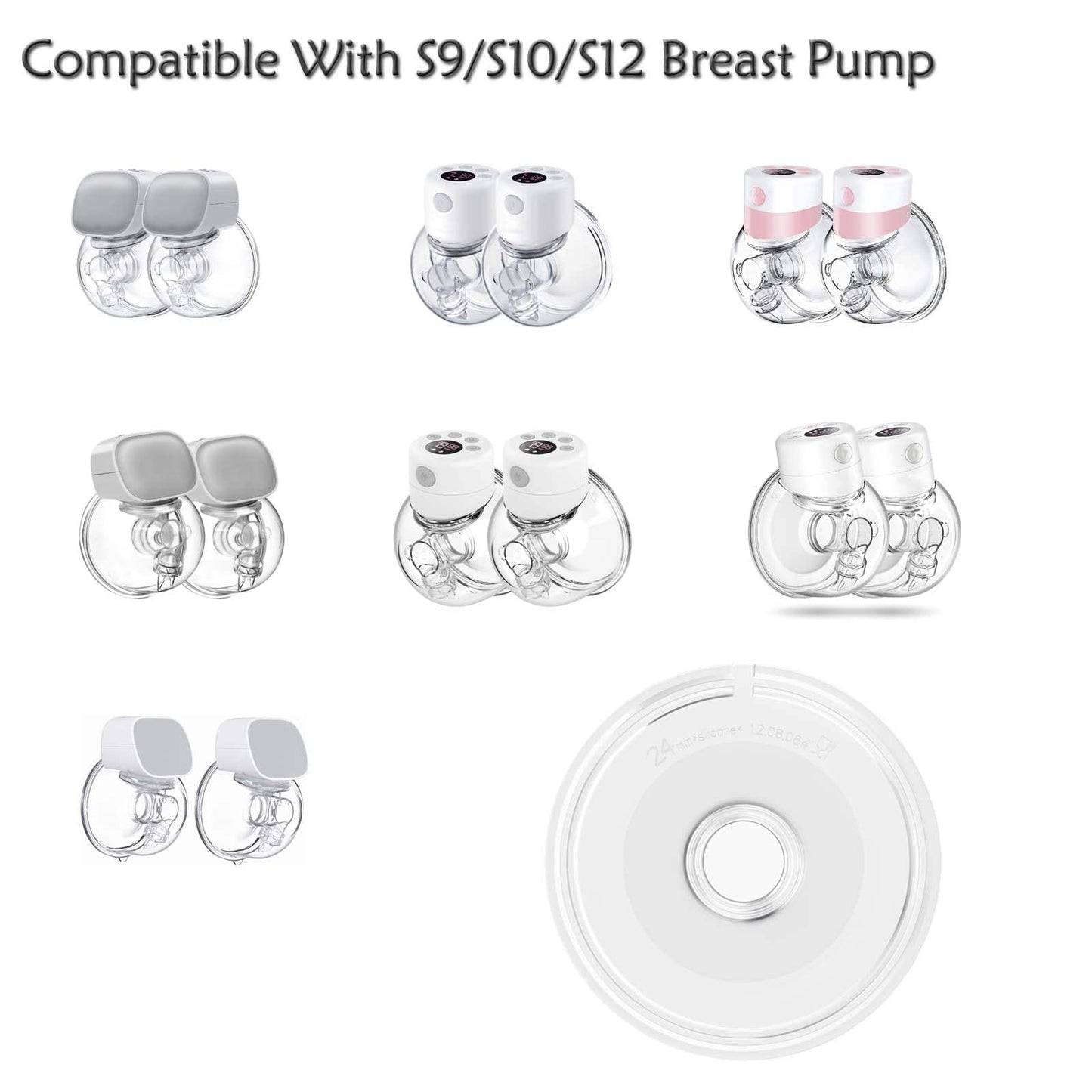 Bwcece Breast Pump Flange 24Mm Compatible With S9/S9 Pro/S12/S12 Pro Wearable Breast Pump Accessories.Shield/Flange Insert Repla