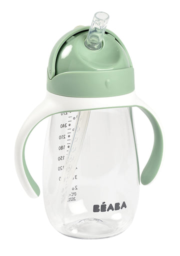 Beaba 2-In-1 Sipper Water Bottle, Anti Spill Straw Cup With Soft Silicone Straw For Toddlers, 100% Waterproof, Easy To Open, Rem