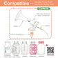 Maymom Breast Pump Kit Compatible with Medela Pump in Style Advanced Pump; 2xTwo-Piece 19mm Breastshield, 2 Valve, 4 Membrane, 2