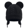 Duoyeree Toddler Winter Hat With Earflap Scarf Hood Thick Warm Kids Skull Cap For Baby Girls Boys Black