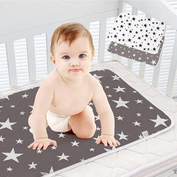 2 Packs Baby Diaper Changing Pad Maveek 19.7'' X 27.6'' Waterproof Changing Mat Portable Diaper Pad Travel Changing Mat Foldable