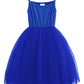Lyxiof Toddler Tutu Dress Baby Girls Tulle Sleeveless Princess Party Sundress Royal Blue 2 Years
