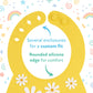 Nuby 3D Soft Silicone Baby Bib With Scoop - Silicone Bib For Toddlers And Babies 6+ Months - Yellow Daisy