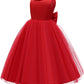 Baby Girl Red Dress,Party Christmas Earster Wedding Flower Sleeveless Floor Length Tutu Tulle Dance Birthday Gown 2T