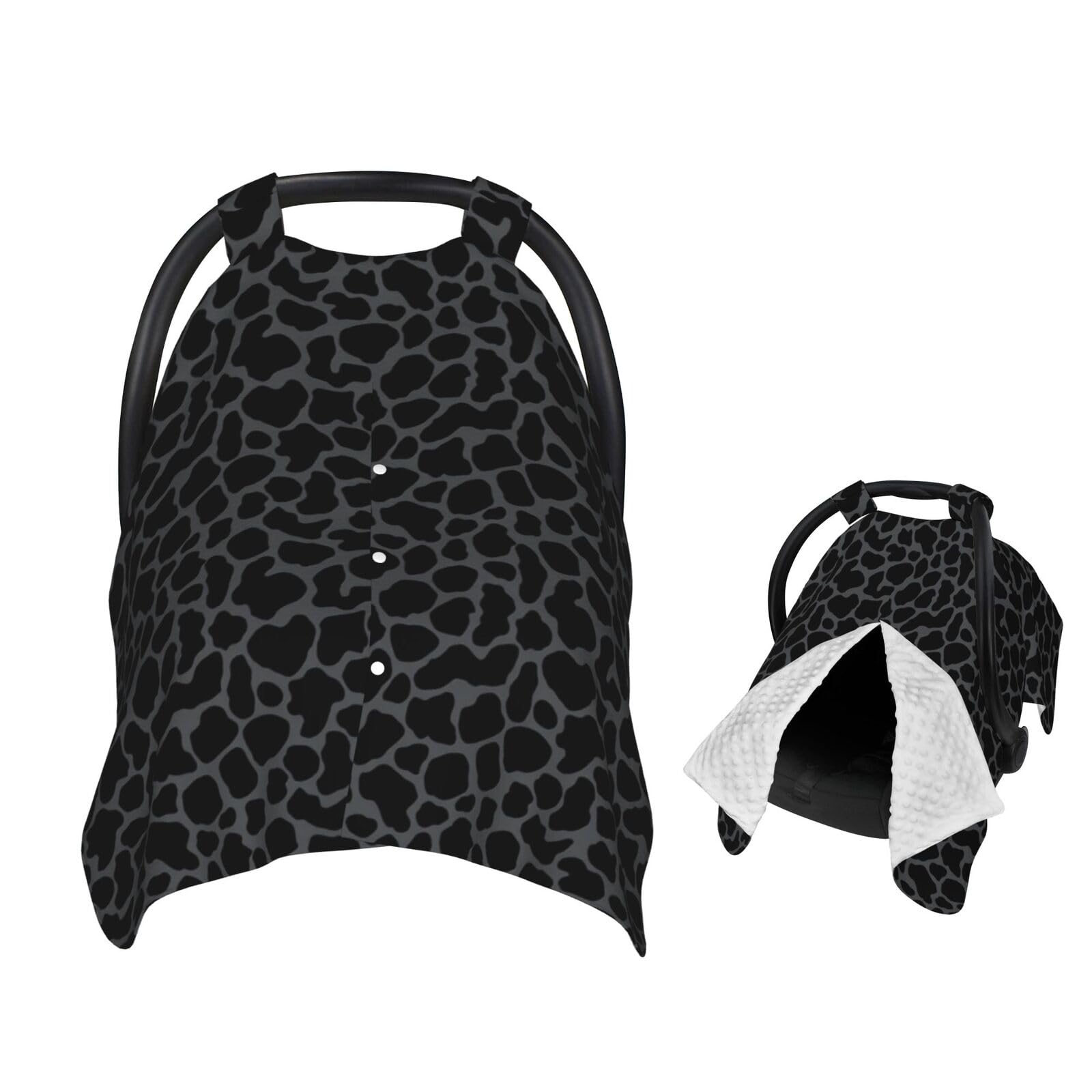Muishi Dark Black Leopard Print Baby Car Seat Canopy Nursing Cover for Newborn Car Seat Breastfeeding Covers Blanket Newborn Sho