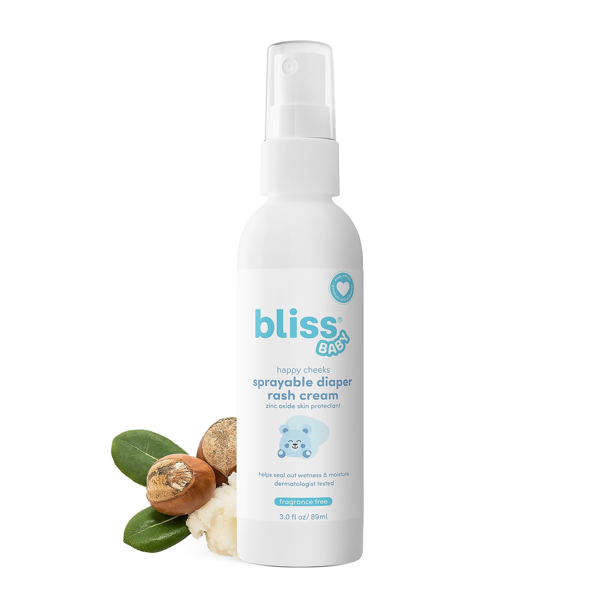 Bliss Baby Diaper Rash Cream Spray - Fragrance-Free, No Touch & Mess-Free, Treats, Soothes & Prevents Diaper Rash, Zinc Oxide, D