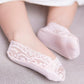Zulaniu 5Pack Little Girl Kids No Show Low Cut Lace Flats Non Skid Boat Liner Invisible Socks (S(3-5T))