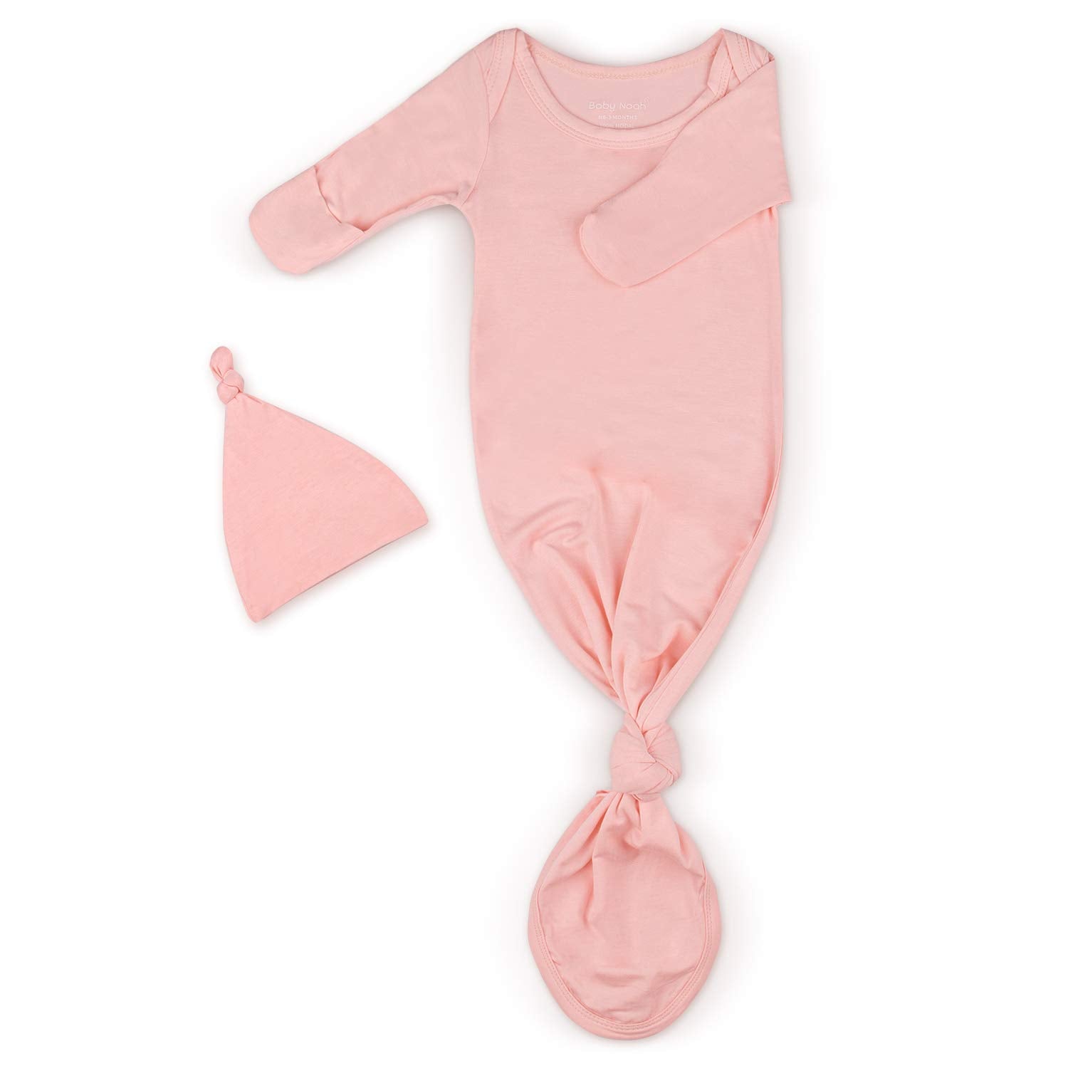 Newborn Baby Knotted Gown, Super Soft Silky Infant Long Sleeve Sleeper For Baby WBBAPB08L7MLT7B