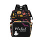 Personalized Diaper Bag Backpack for Women, Custom Name Nursing Mommy Daypack, Diaper Bag for Girls Boys, New Mom Dad Gifts (Bat