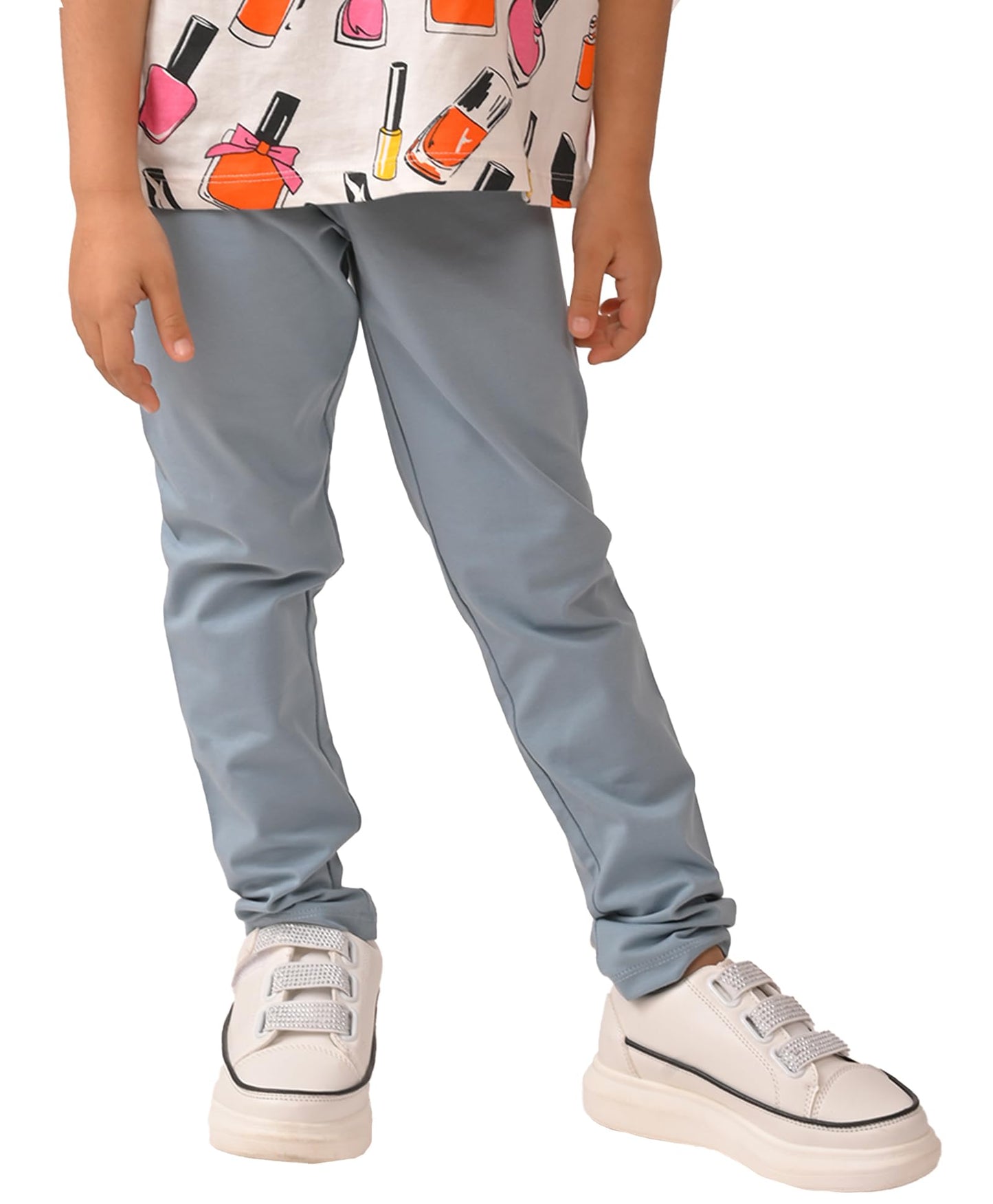 ANTHRILO Blue ASH Silver Heart Girls Legging  Blue