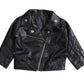 Uniqueone Baby Boys Girls Kids Outfits Spring Autumn Pu Faux Leather Lapel Jacket Oblique Zipper Outerwear Coat Size 4-5 Years/T