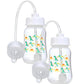 Hands-Free Baby Bottle - Anti-Colic Self Feeding Baby Bottle System 4 oz (2 Pack - Dinosaur)