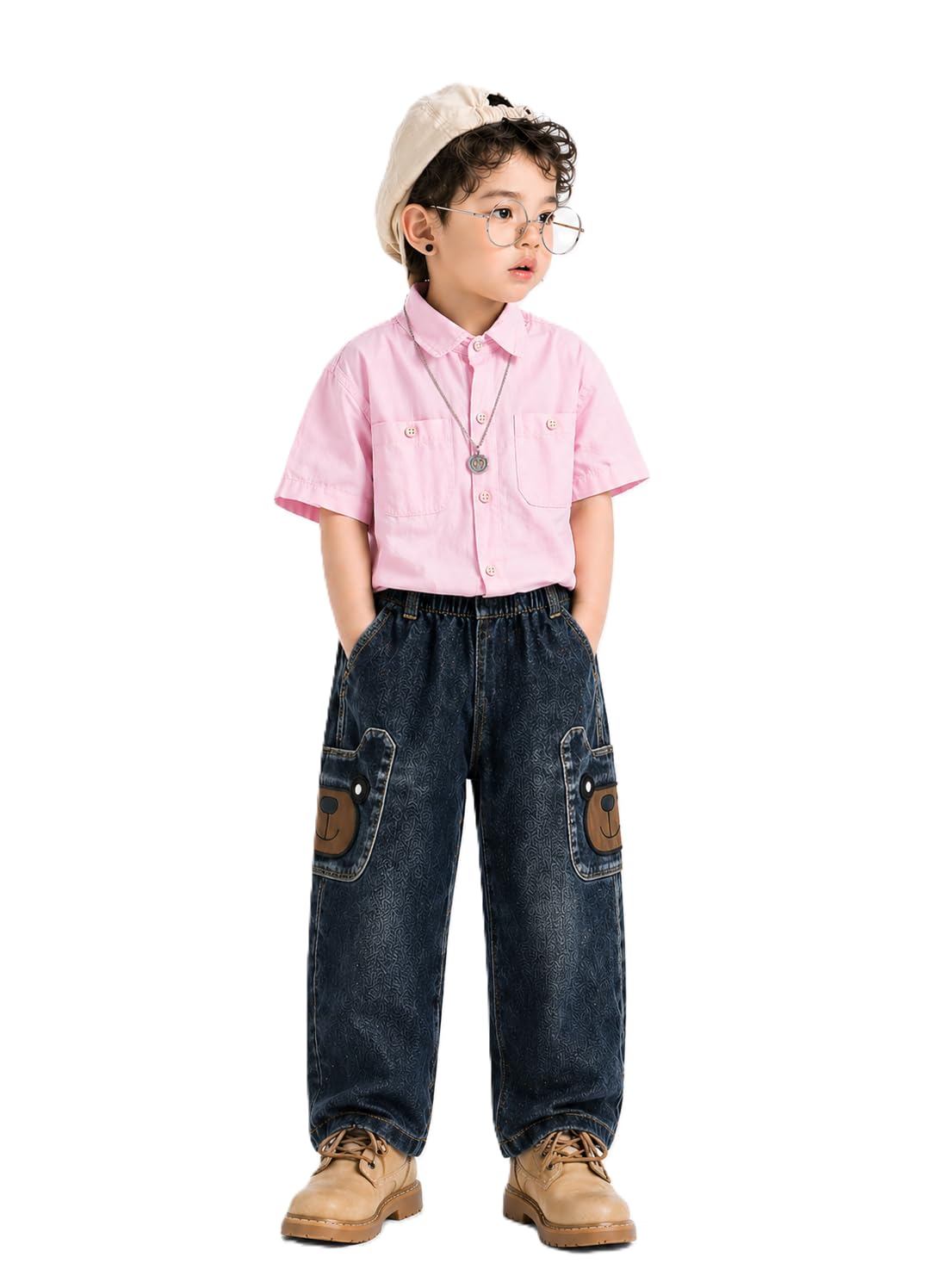 A.T.U.N. (ALL THINGS UBER NICE) Baby Boys Stylish Denim Jeans Pant with Cute Keychain Charm | Soft Stretchable Fabric with Elast