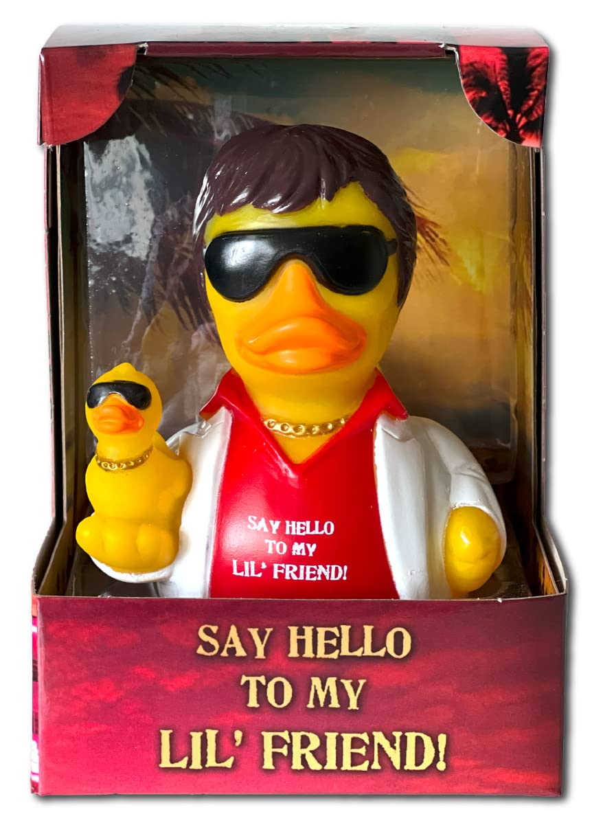 CelebriDucks - Say Hello to My Lil Friend - Floating Rubber Ducks - Collectible Bath Toy Gift for Kids & Adults of All Ages