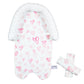 HPIENOYA Baby Car Seat Head Support Cushion and Strap Cover for Girls - Infant Carseat Insert Support Soft Minky Newborn Headres