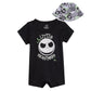 Disney Nightmare Before Christmas Jack Skellington Newborn Baby Boys Romper And Hat Black 0-3 Months