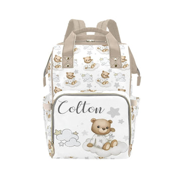 Personalized Cute Bear Diaper Bag for Women, Custom Name Nursing Daypack, Diaper Bag for Baby Girl Boy, New Mom Gifts