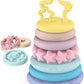 7 Pcs Stacking Toys Baby Toys, Toddler Montessori Sensory Soft Rings Stacker, Teething Infant Toy with Learning, Newborn Essenti