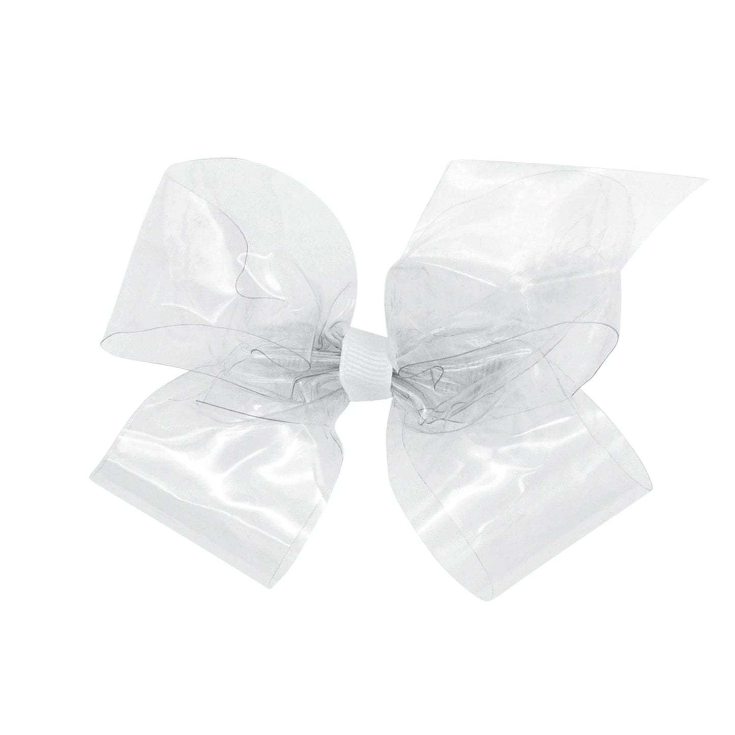Wee Ones Girls' WeeSplash Vibrant Colored Vinyl Swim Hair Bow on a WeeStay Clip, Medium, Clear