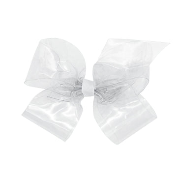 Wee Ones Girls' WeeSplash Vibrant Colored Vinyl Swim Hair Bow on a WeeStay Clip, Medium, Clear