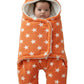 NAMAN Newborn Plush Swaddle, Hodded Blanket, Sleeping Bag, Warm and Soft Swaddle Wrap for Baby boy and Baby GirlOrange_Star