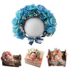 Vemonllas Newborn Photography Props Boys Girls Floral Sitter Hat Baby Photo Props Flowers Bonnet (Blue)