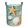 Pevtufa Starfish And Seashell Foldable Laundry Basket Organizer,Fabric Clothes Toy Storage Basket Nursery Hamper Storage Bin For