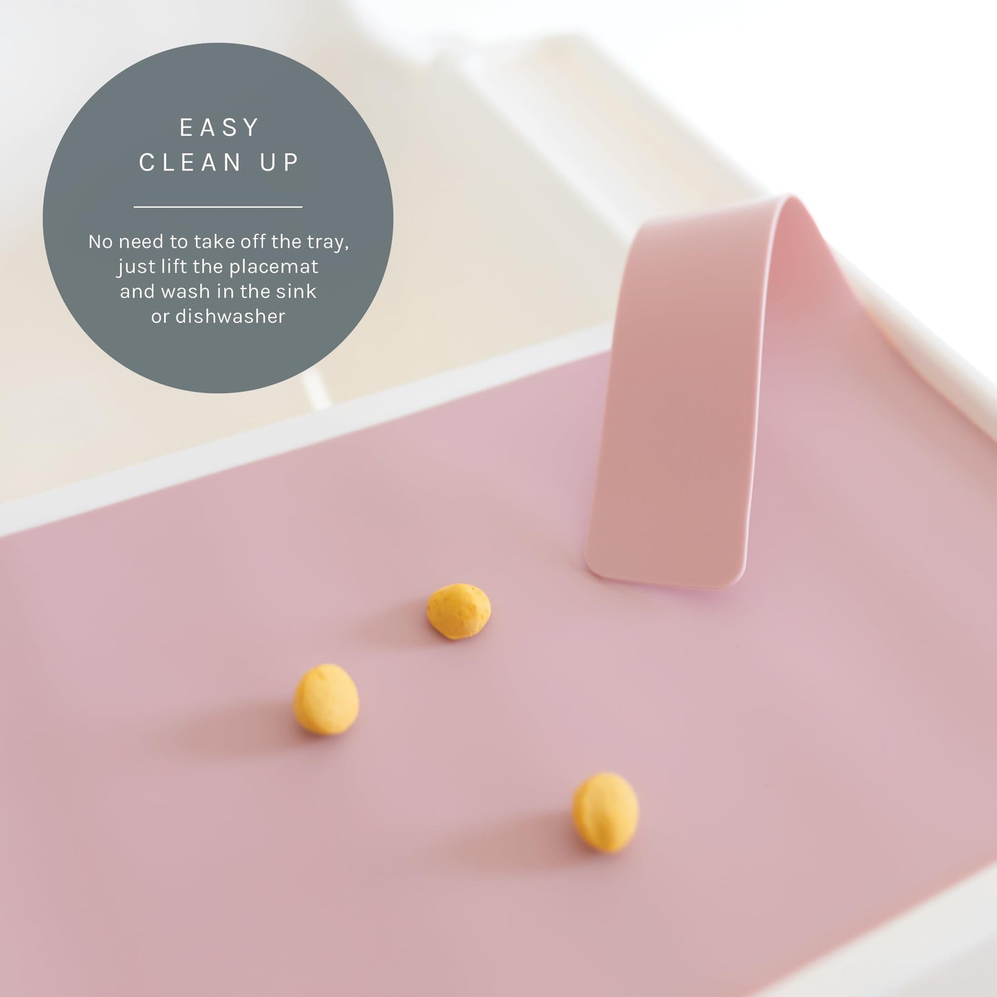 Yeah Baby Goods Placemats Compatible W/Antilop High Chair (Dusty Rose) - Slip-Resistant & Food-Grade Silicone High Chair Mat - E