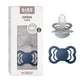 BIBS Supreme Baby Pacifier 2-Pack | Made in Denmark | BPA Free Dummy Soother, Symmetrical Nipple. Silicone, Size 2 (6-18 Months)