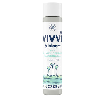 Vivvi & Bloom Gentle 2-In-1 Baby Wash & Shampoo Cleansing Gel, Leaves Sensitive Skin Feeling Healthy & Moisturized, Fragrance-Fr