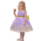 Infant Girls Easter Big Bowknot Dresses Baby Little Girls Tulle Lace Wedding Party Ball Gown Dress (Purple,60)