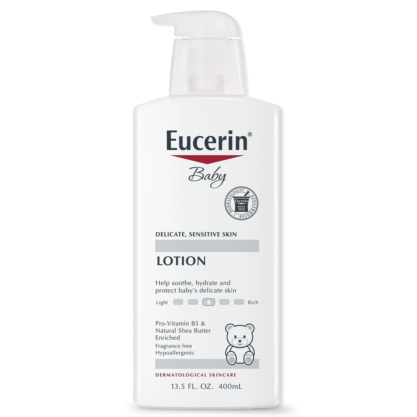 Eucerin Baby Body Lotion, Hypoallergenic And Fragrance Free Baby Lotion, Baby Moisturizer With Pro-Vitamin B5 And Shea Butter, 1